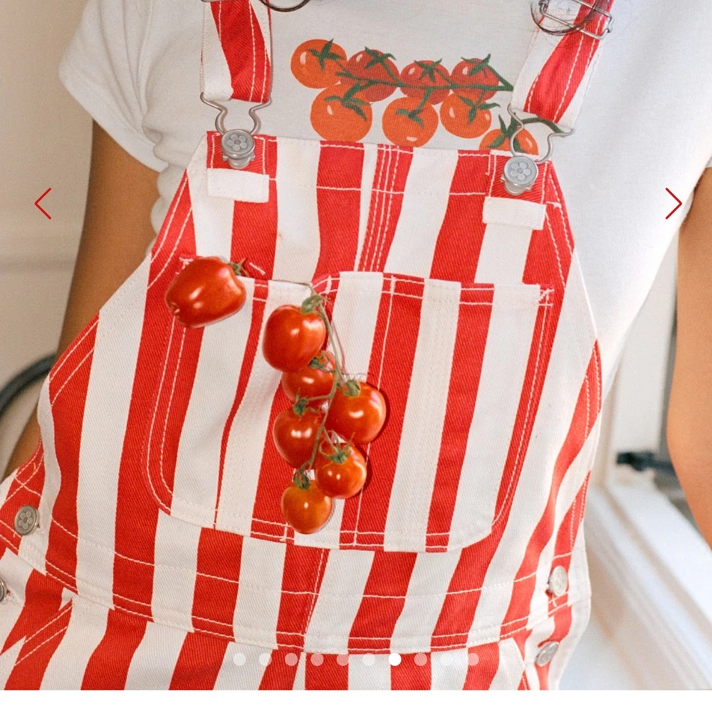 Lisa Says Gah Red Tomato/Pomodoro Graphic White Short Sleeve Tee - Picture 8 of 9